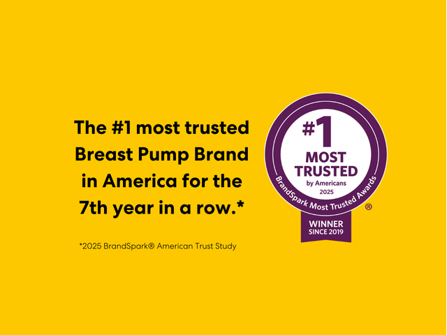 The #1 most trusted Breast Pump Brand in America for the 7th year in a row. 2025 BreandSpark American Trust Study.